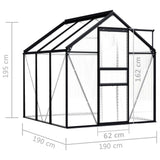 Greenhouse Anthracite Aluminium 3.61 m² - Close-Up Angle