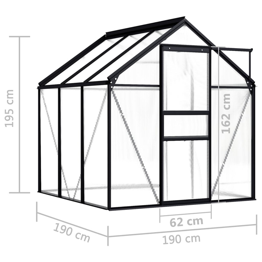 Greenhouse Anthracite Aluminium 3,61 m²