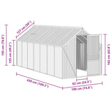 Greenhouse Anthracite Aluminium 8.17 m² - Low Angle