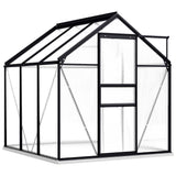 Greenhouse with Base Frame Anthracite Aluminium 3.61 m² - Front View