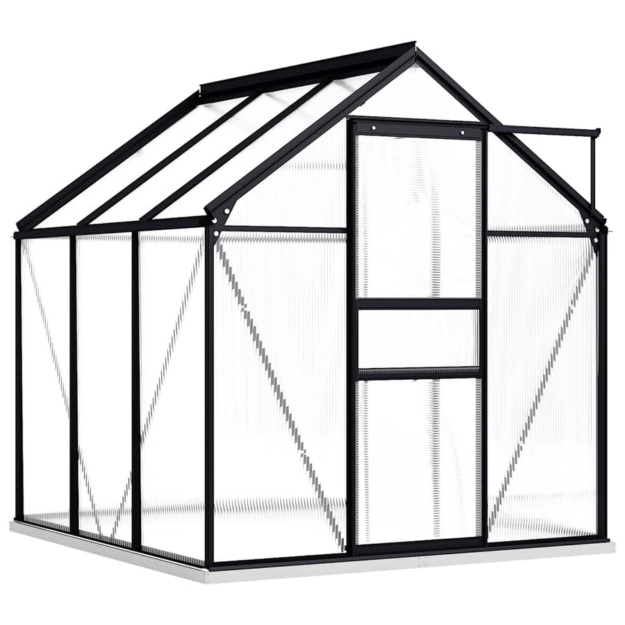 Greenhouse with Base Frame Anthracite Aluminium 3,61 m²
