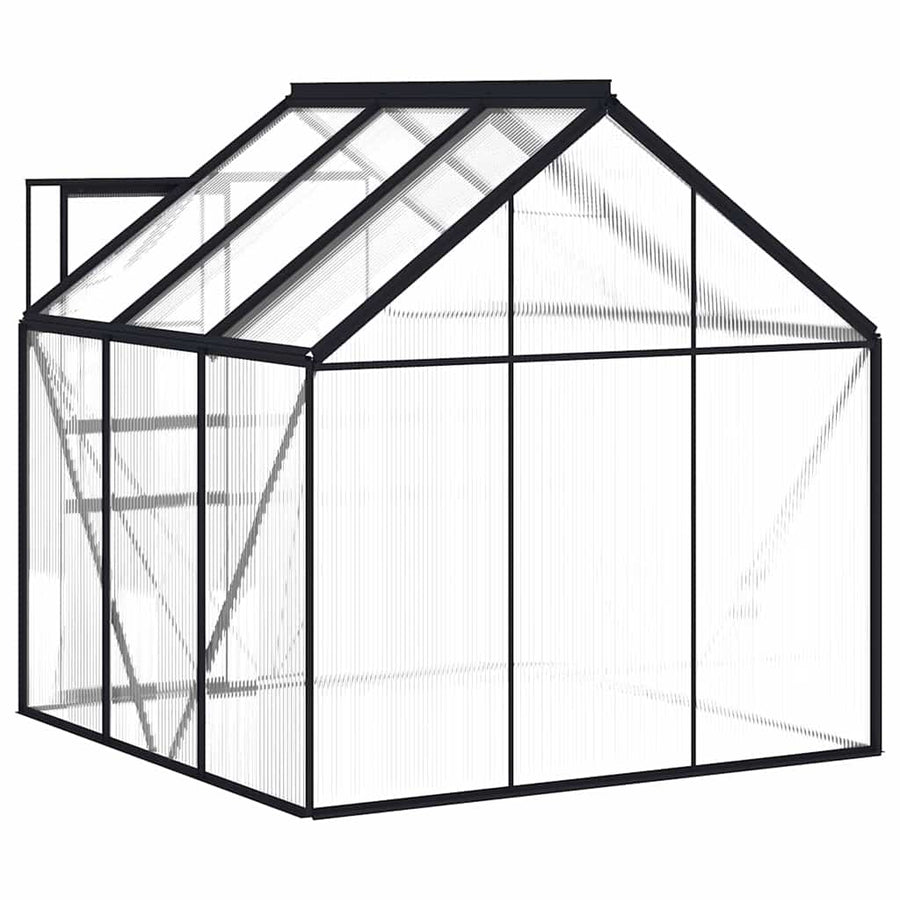 Greenhouse with Base Frame Anthracite Aluminium 3,61 m²