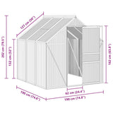 Greenhouse with Base Frame Anthracite Aluminium 3.61 m²