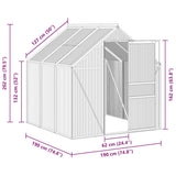 Greenhouse with Base Frame Anthracite Aluminium 3.61 m² - Low Angle