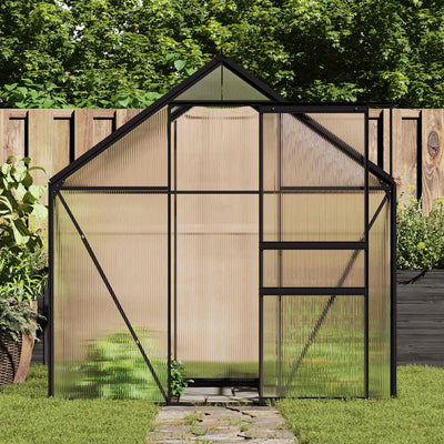 Greenhouse with Base Frame Anthracite Aluminium 3,61 m²