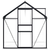Greenhouse with Base Frame Anthracite Aluminium 4.75 m² - Side View