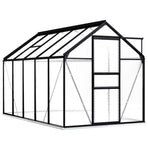 Greenhouse with Base Frame Anthracite Aluminium 5,89 m²