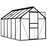 Greenhouse with Base Frame Anthracite Aluminium 5.89 m² - Front View