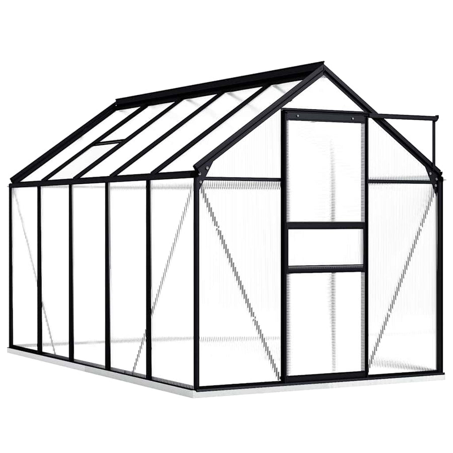 Greenhouse with Base Frame Anthracite Aluminium 5,89 m²