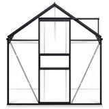 Greenhouse with Base Frame Anthracite Aluminium 5.89 m² - Side View
