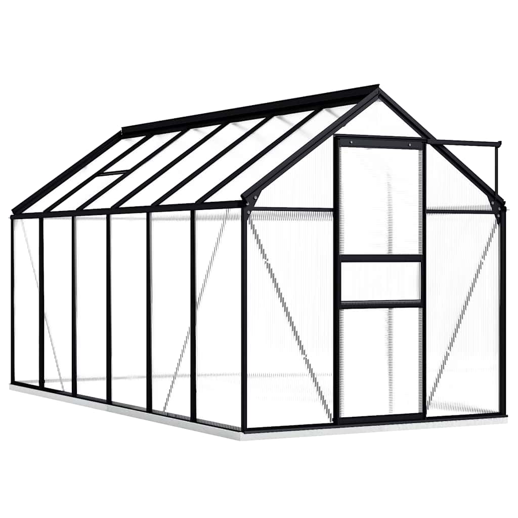 Greenhouse with Base Frame Anthracite Aluminium 7.03 m²