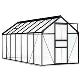 Greenhouse with Base Frame Anthracite Aluminium 8.17 m² - Front View