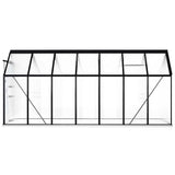 Greenhouse with Base Frame Anthracite Aluminium 8.17 m² - 45-Degree Angle