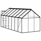 Greenhouse with Base Frame Anthracite Aluminium 8.17 m² - Rear View