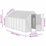 Greenhouse with Base Frame Anthracite Aluminium 8.17 m² - Low Angle