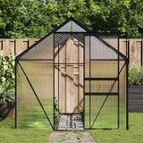 Greenhouse with Base Frame Anthracite Aluminium 9.31 m² - Side View