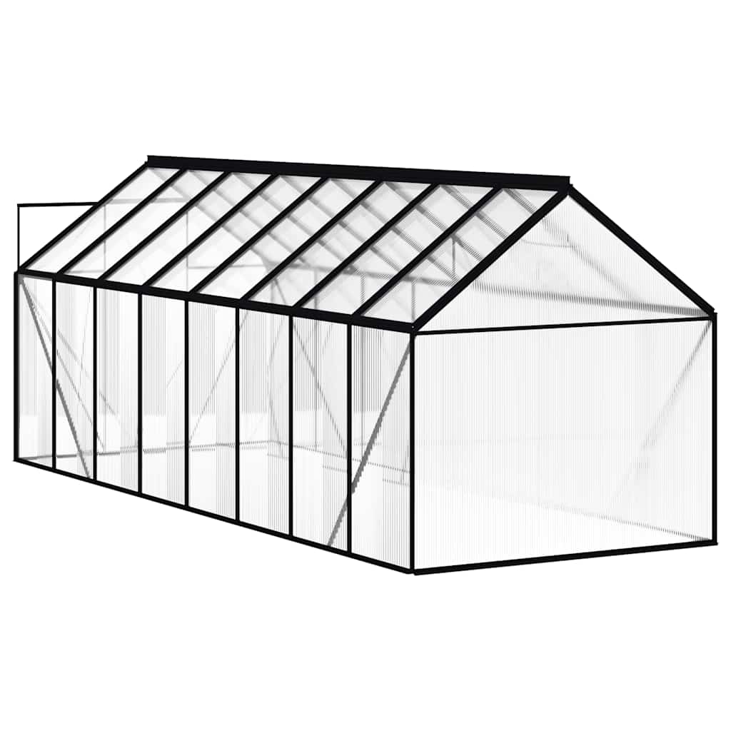 Greenhouse with Base Frame Anthracite Aluminium 9.31 m²