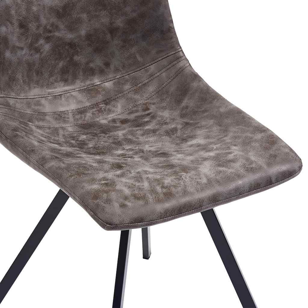 Dining Chairs 6 pcs Brown Faux Leather