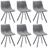 Dining Chairs 6 pcs Grey Faux Leather