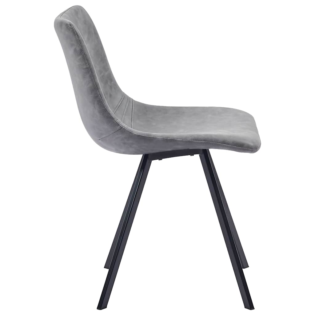 Dining Chairs 6 pcs Grey Faux Leather