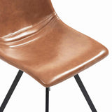 Dining Chairs 6 pcs Shiny Brown Faux Leather - Rear View