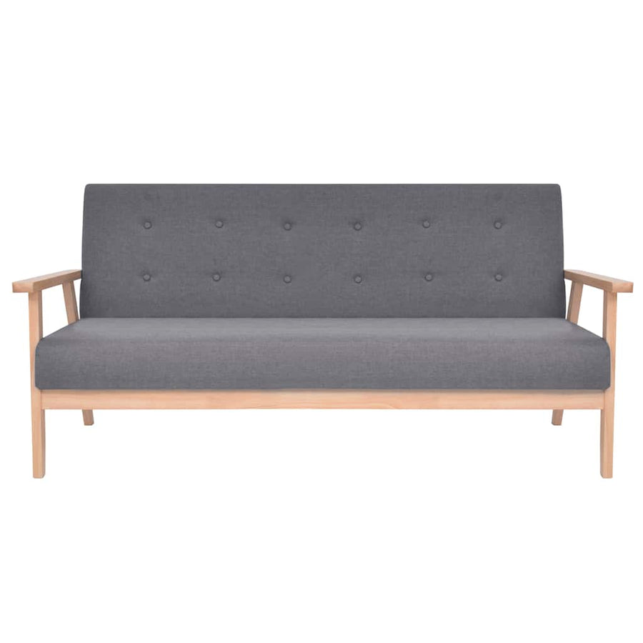 3 Piece Sofa Set Fabric Dark Grey