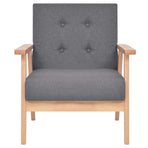3 Piece Sofa Set Fabric Dark Grey