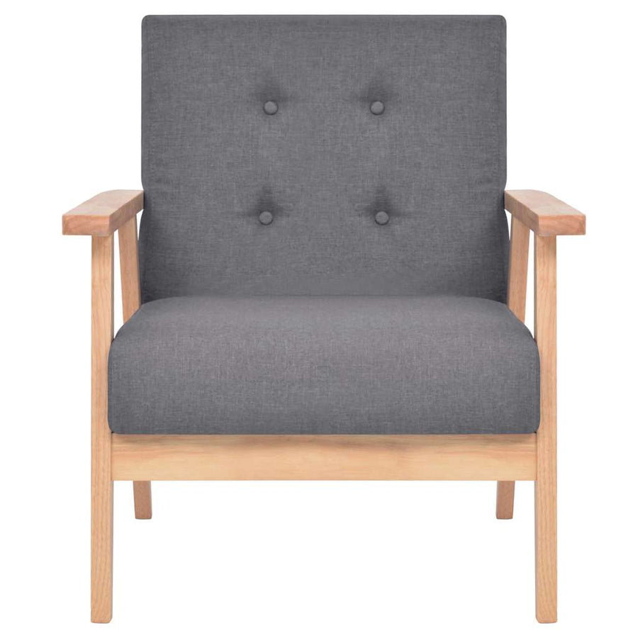 3 Piece Sofa Set Fabric Dark Grey