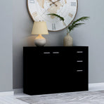 Sideboard Black 105x30x75 cm Engineered Wood