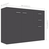 Sideboard Grey 105x30x75 cm Engineered Wood - Low Angle