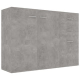 Sideboard Concrete Grey 105x30x75 cm Engineered Wood - Front View