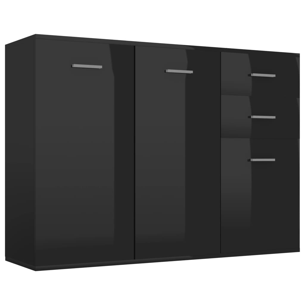Sideboard High Gloss Black 105x30x75 cm Engineered Wood