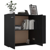 Sideboard High Gloss Black 105x30x75 cm Engineered Wood - Side View