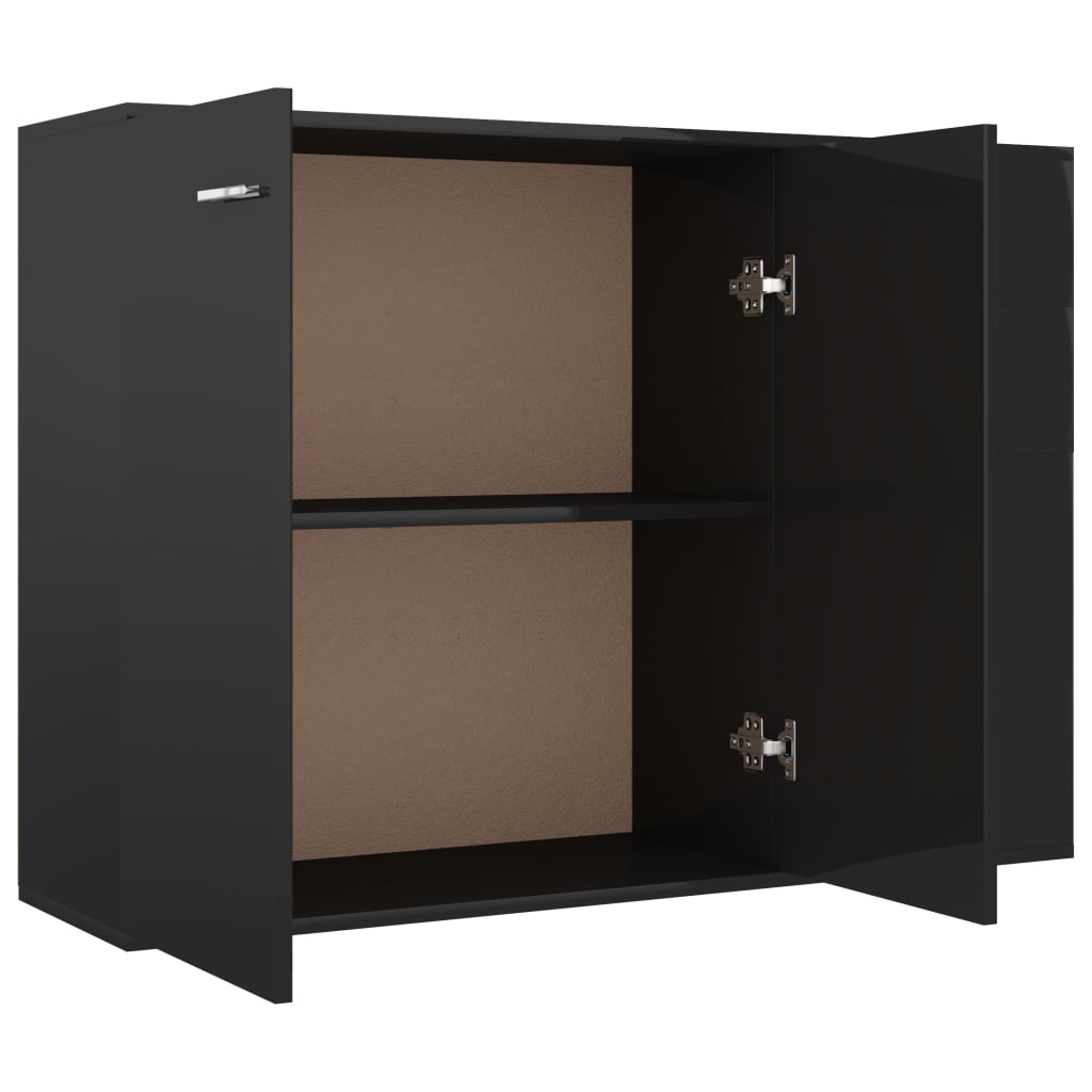 Sideboard High Gloss Black 105x30x75 cm Engineered Wood