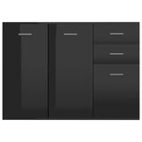 Sideboard High Gloss Black 105x30x75 cm Engineered Wood - 45-Degree Angle