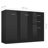 Sideboard High Gloss Black 105x30x75 cm Engineered Wood - Close-Up Angle