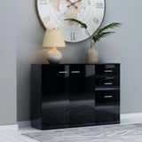 Sideboard High Gloss Black 105x30x75 cm Engineered Wood