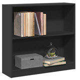Bookshelf Black 80x24x75 cm Engineered Wood - Low Angle