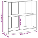 Bookshelf Black 80x24x75 cm Engineered Wood - Extra Image