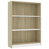 Bookshelf White and Sonoma Oak 80x24x108 cm Engineered Wood