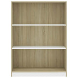 Bookshelf White and Sonoma Oak 80x24x108 cm Engineered Wood - Top-Down View