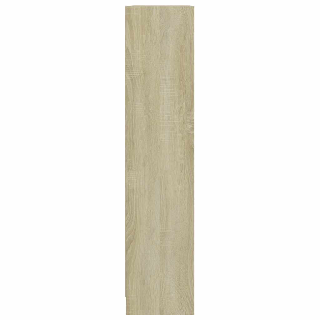 Bookshelf White and Sonoma Oak 80x24x108 cm Engineered Wood