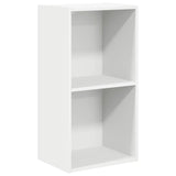 2-Tier Book Cabinet White 40x30x76.5 cm Engineered Wood - Front View