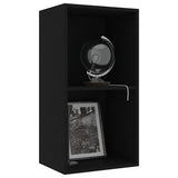 2-Tier Book Cabinet Black 40x30x76.5 cm Engineered Wood - 45-Degree Angle