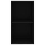 2-Tier Book Cabinet Black 40x30x76.5 cm Engineered Wood