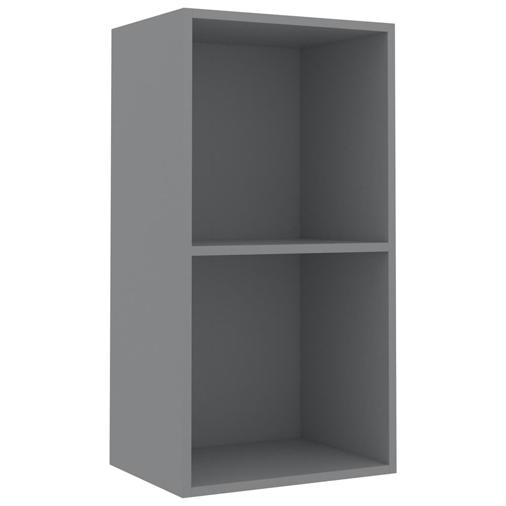 2-Tier Book Cabinet Grey 40x30x76.5 cm Engineered Wood