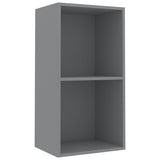 2-Tier Book Cabinet Grey 40x30x76.5 cm Engineered Wood