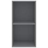 2-Tier Book Cabinet Grey 40x30x76.5 cm Engineered Wood