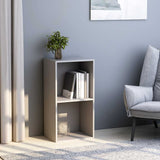 2-Tier Book Cabinet Grey 40x30x76.5 cm Engineered Wood