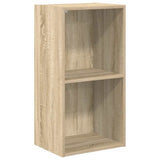 2-Tier Book Cabinet Sonoma Oak 40x30x76.5 cm Engineered Wood - Front View